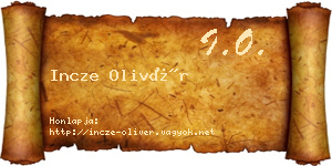 Incze Olivér névjegykártya
